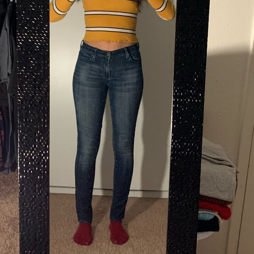 dark blue jeans